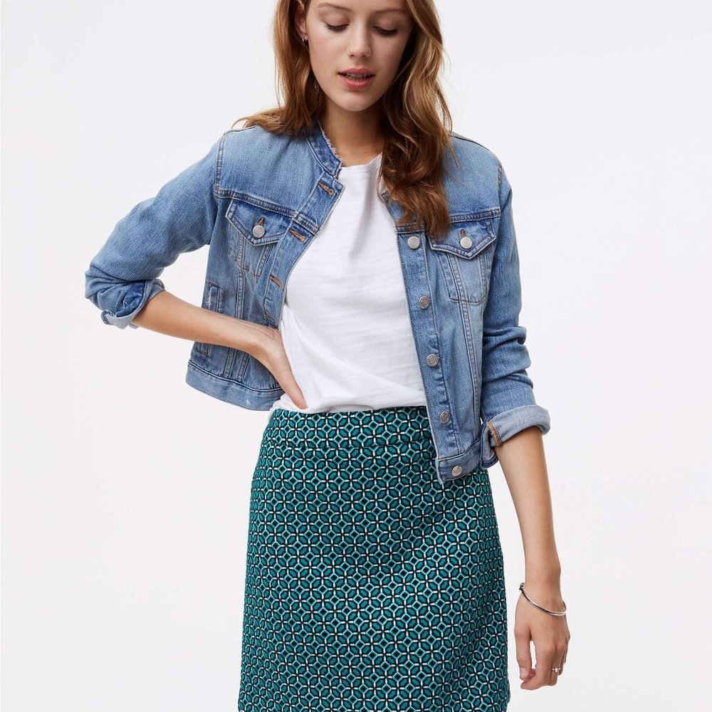 LOFT Tiled Jacquard Mini Skirt